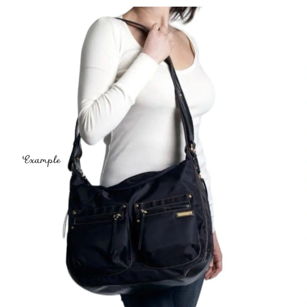 StorkSak Nylon Diaper Bag Black Emily Australia Nappy bag Stylish